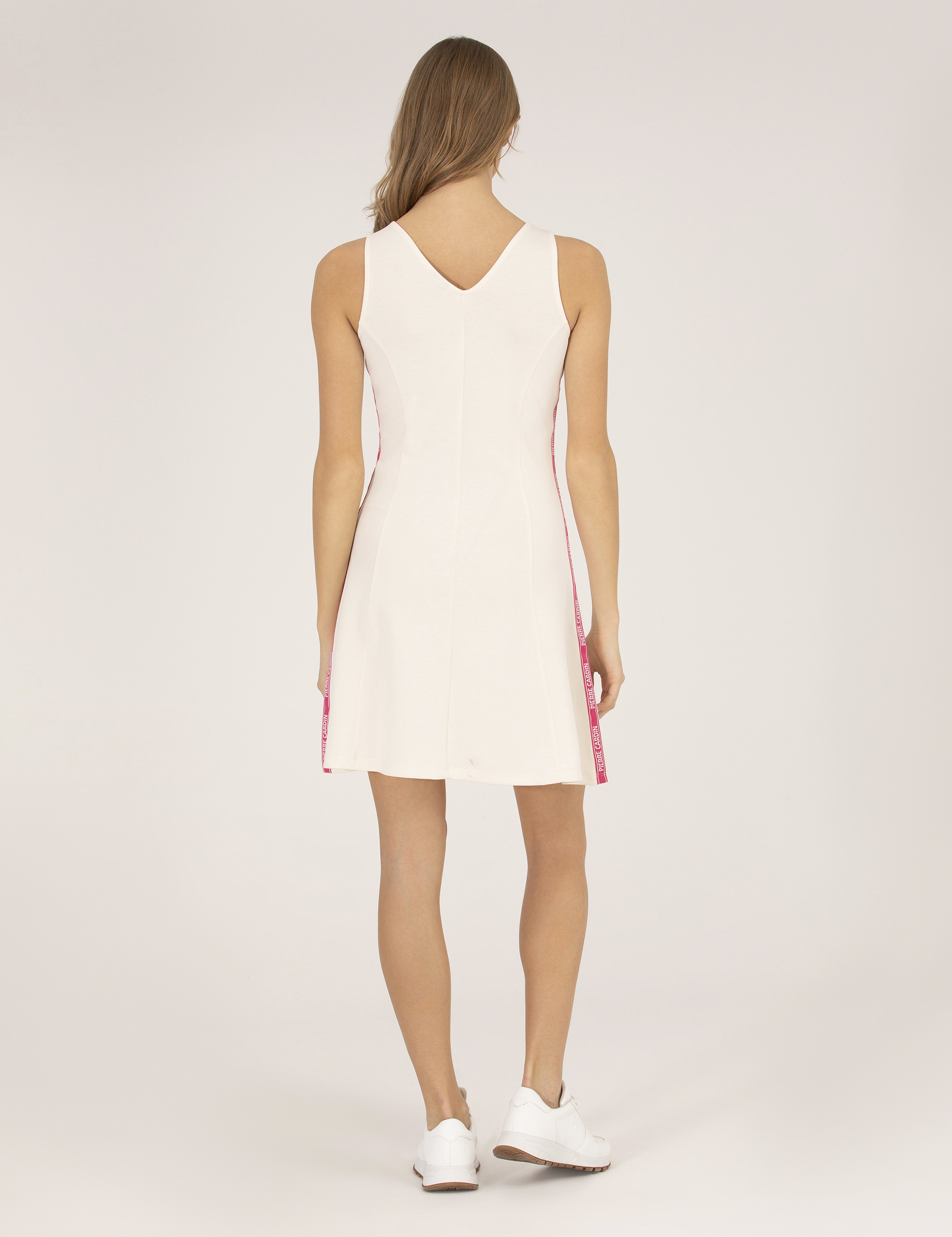 Ekru Slim Fit Örme Elbise - Image 5
