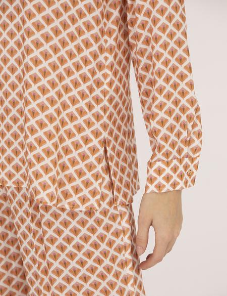 Turuncu Regular Fit Desenli Uzun Kollu Gömlek - 50265946002