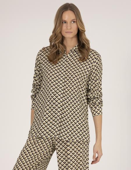 Siyah Regular Fit Desenli Uzun Kollu Gömlek - 50265946011