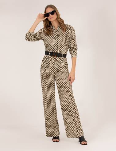 Siyah Regular Fit Desenli Uzun Kollu Gömlek