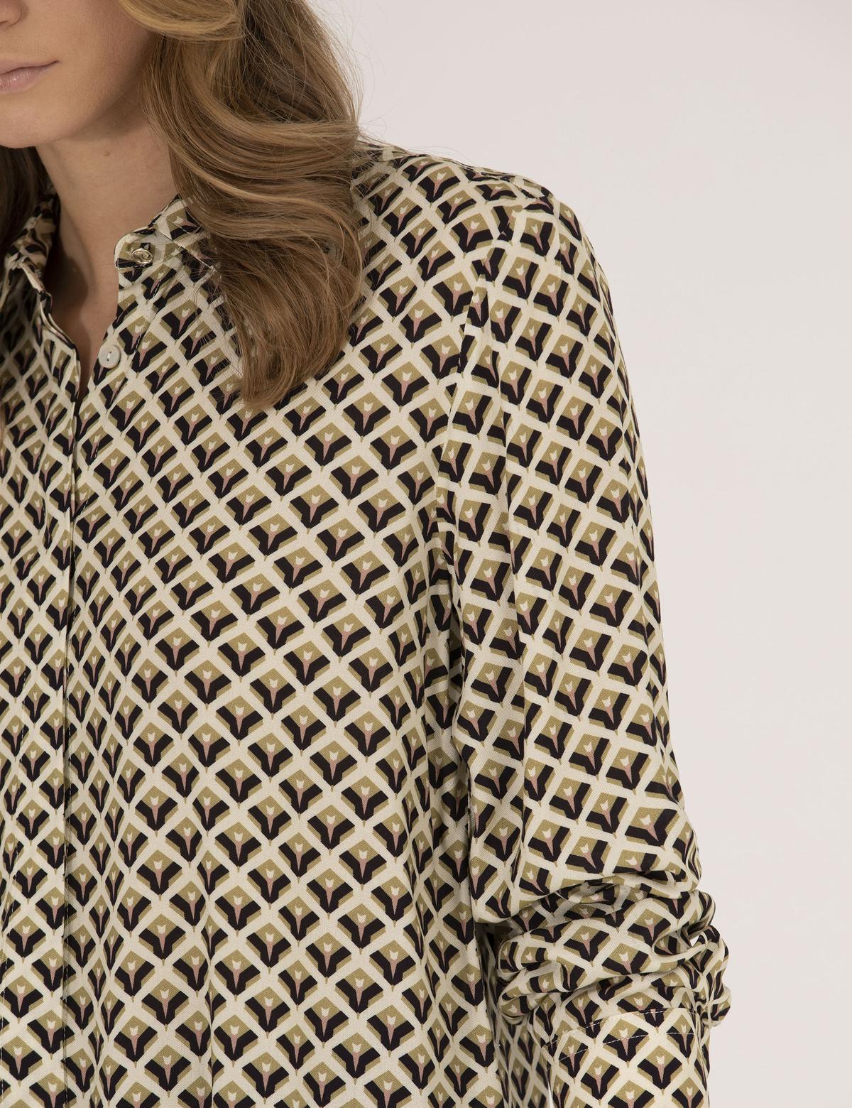 Siyah Regular Fit Desenli Uzun Kollu Gömlek - 50265946011