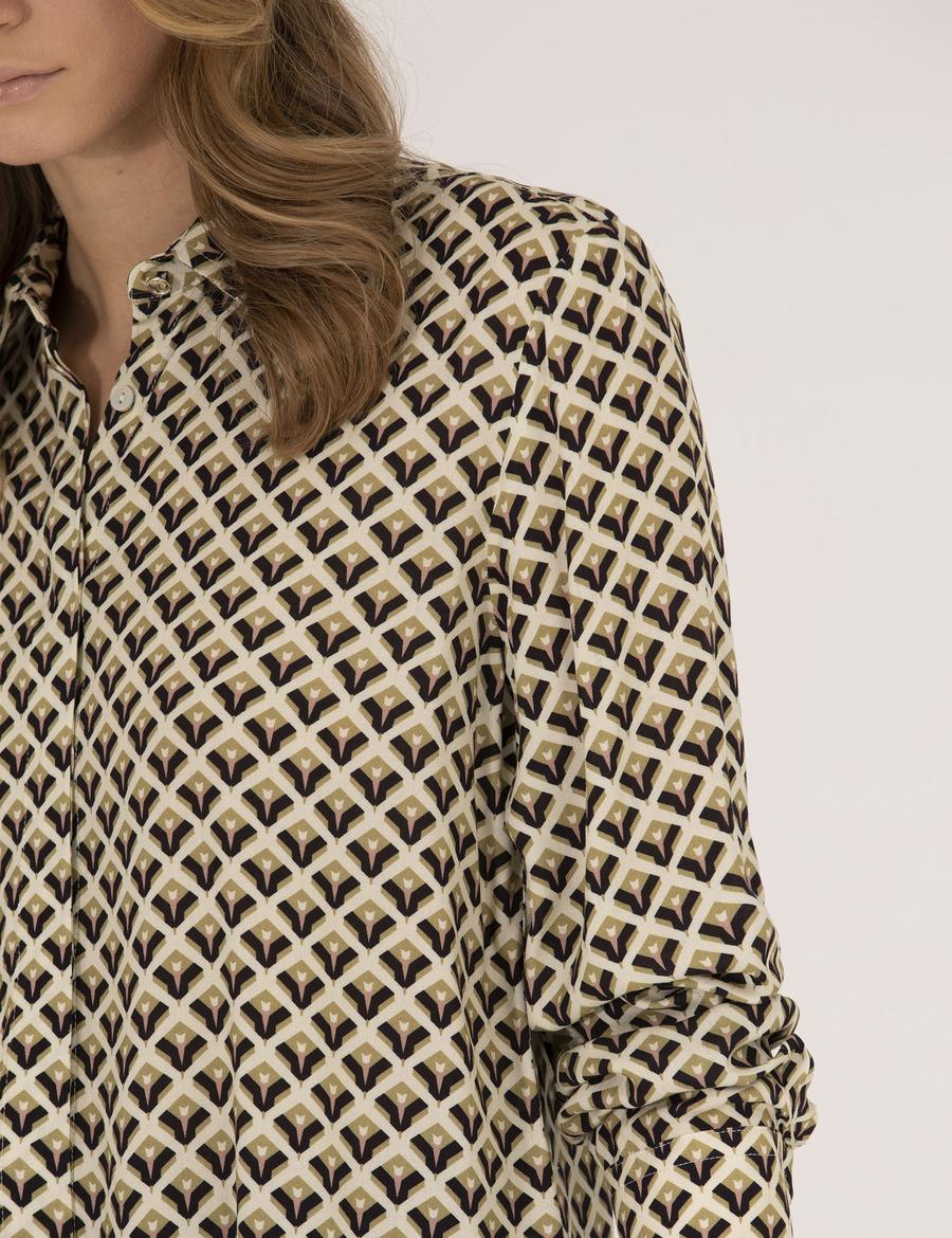 Siyah Regular Fit Desenli Uzun Kollu Gömlek