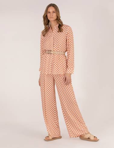 Turuncu Yüksek Bel Loose Fit Pantolon