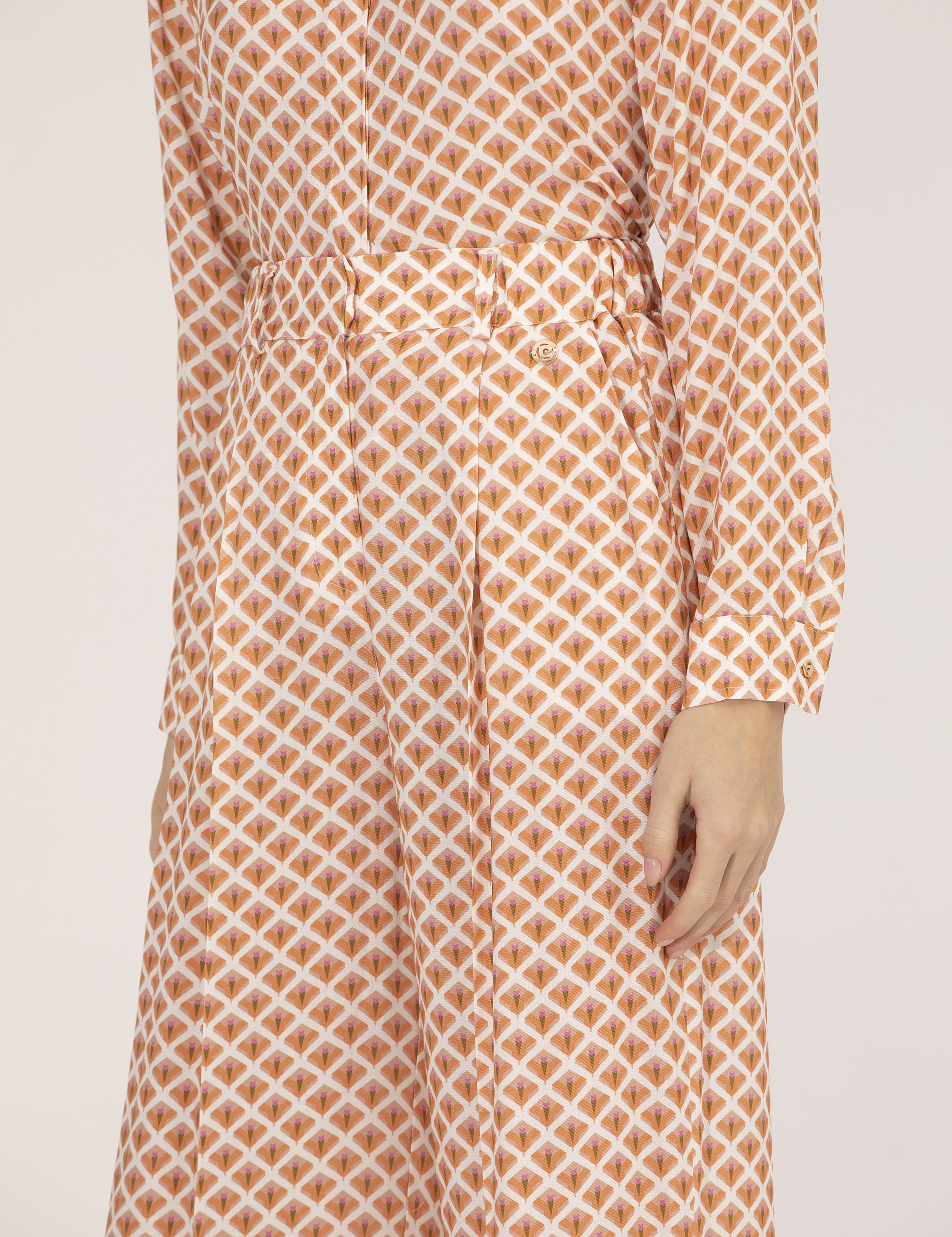 Turuncu Yüksek Bel Loose Fit Pantolon - Image 5