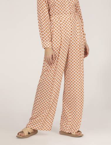 Turuncu Yüksek Bel Loose Fit Pantolon