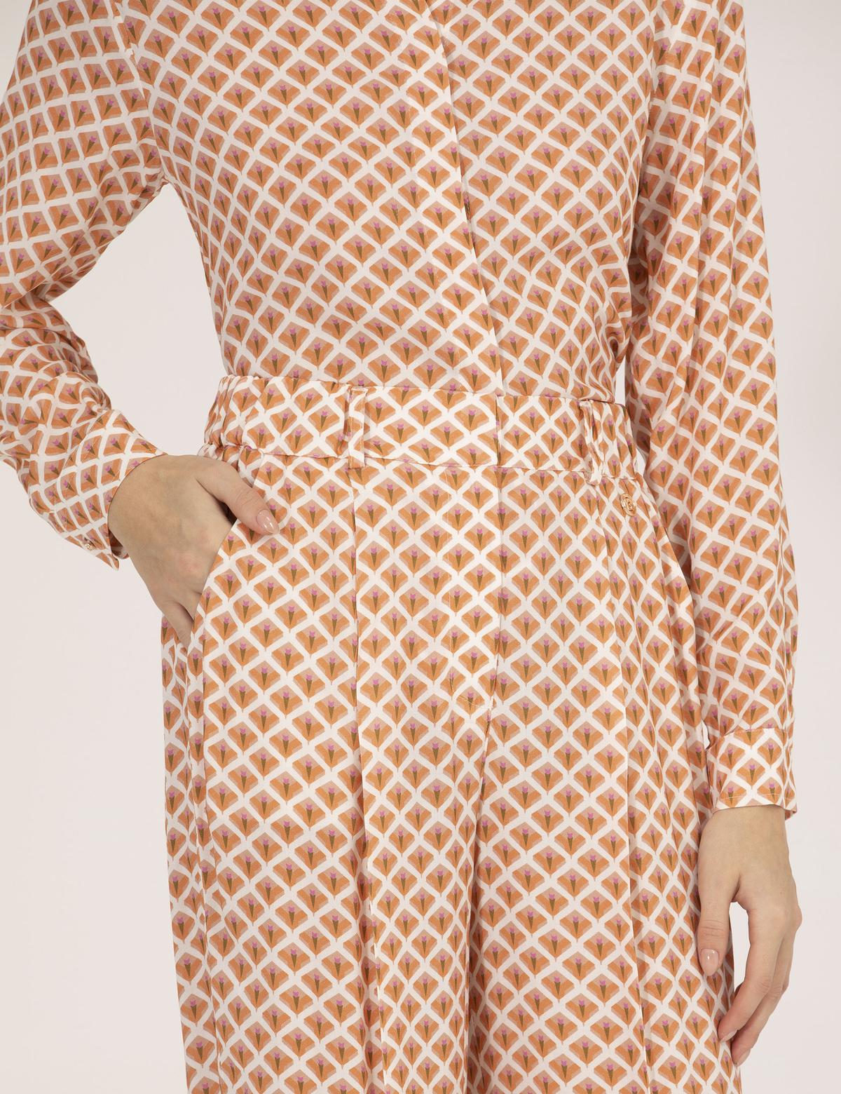 Turuncu Yüksek Bel Loose Fit Pantolon - 50265948004