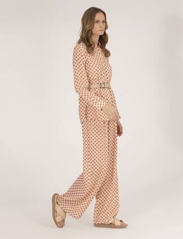 Turuncu Yüksek Bel Loose Fit Pantolon