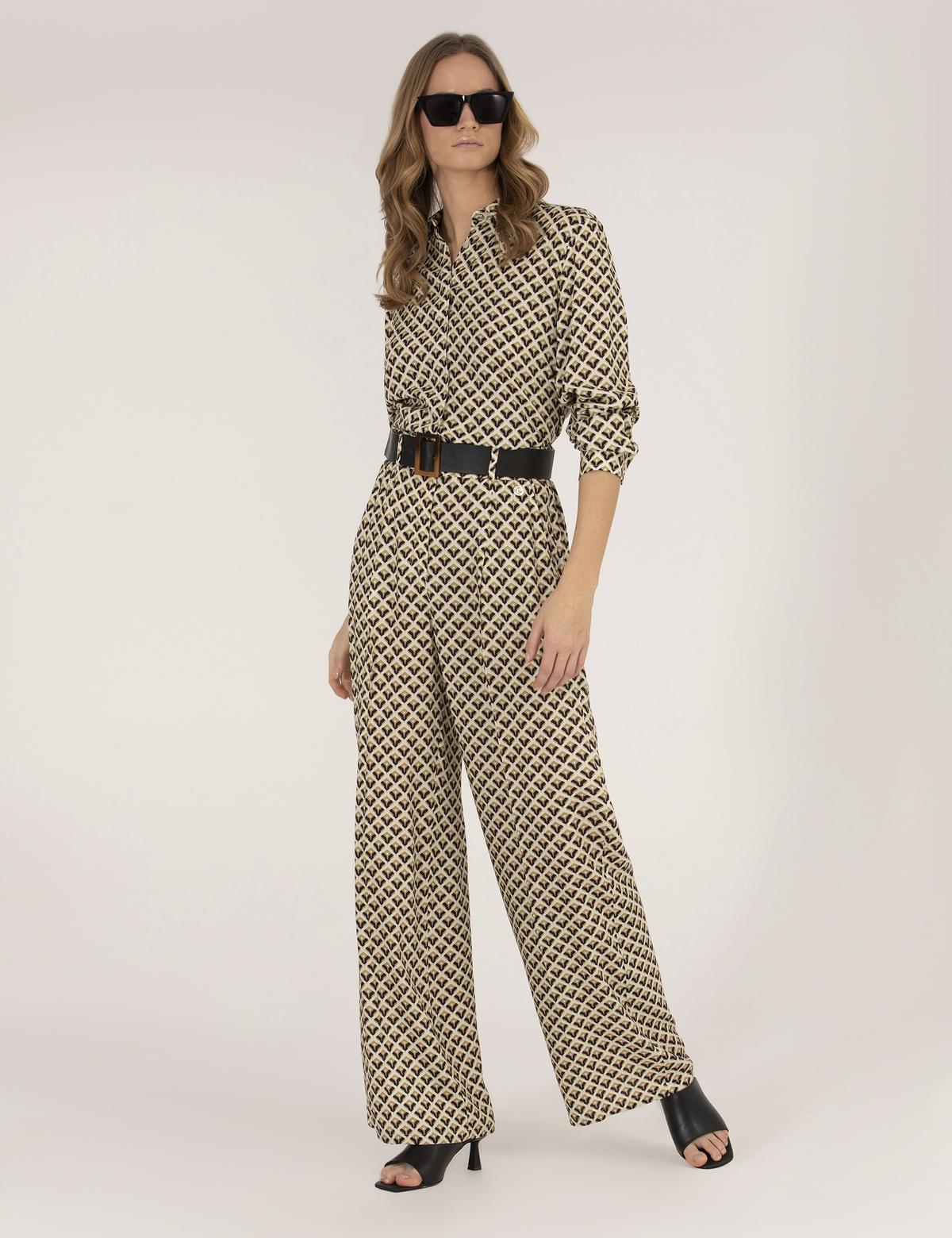 Siyah Yüksek Bel Loose Fit Pantolon