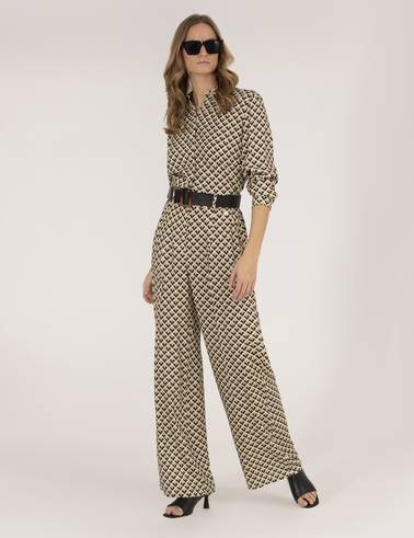 Siyah Yüksek Bel Loose Fit Pantolon