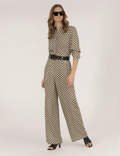 Siyah Yüksek Bel Loose Fit Pantolon