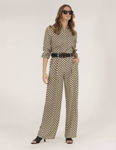 Siyah Yüksek Bel Loose Fit Pantolon