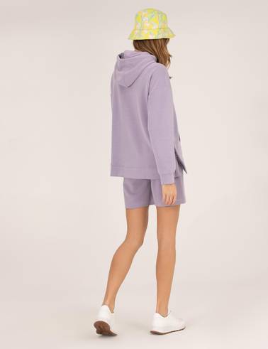 Lila Comfort Fit Örme Şort