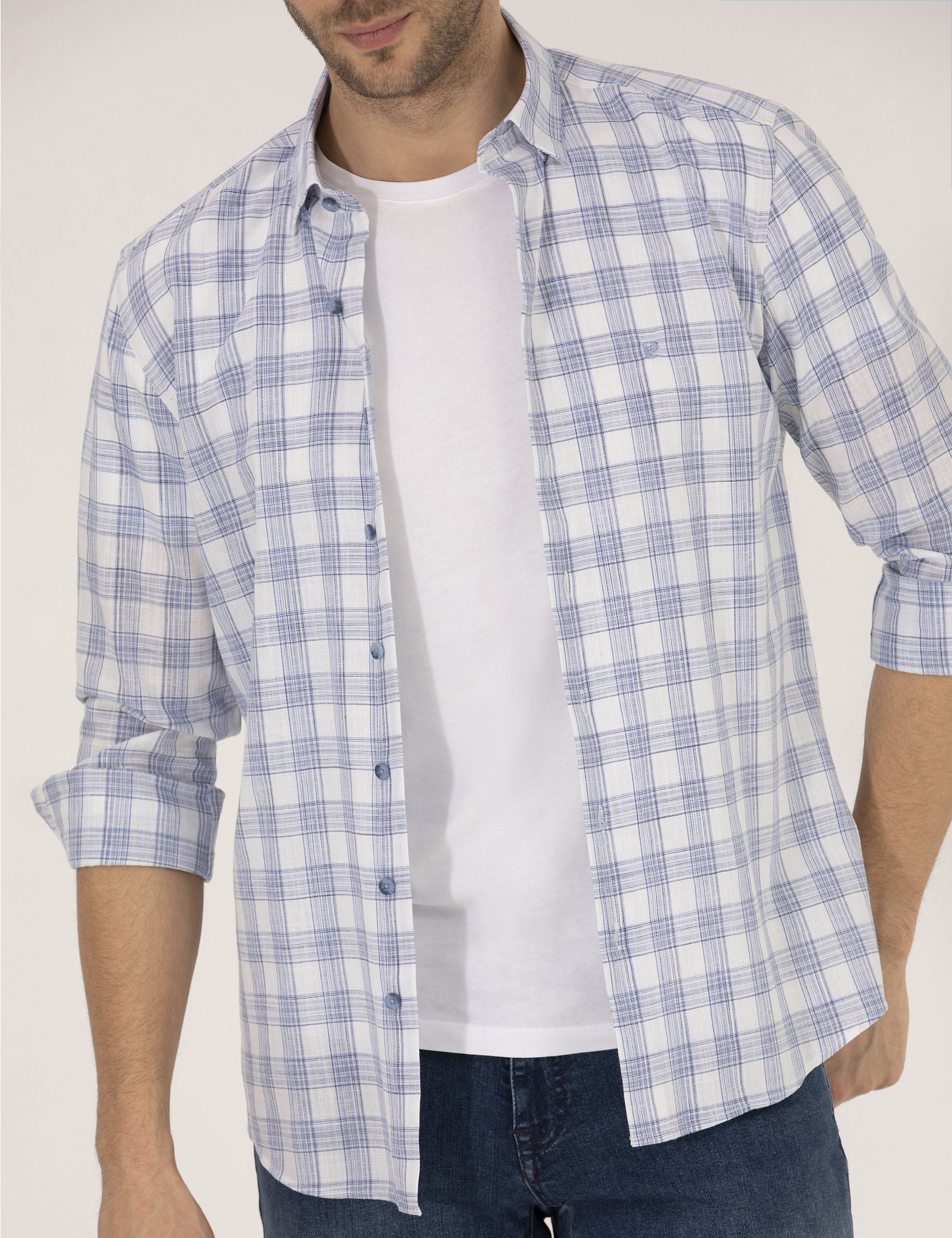 Mavi Regular Fit Uzun Kollu Gömlek - Image 6