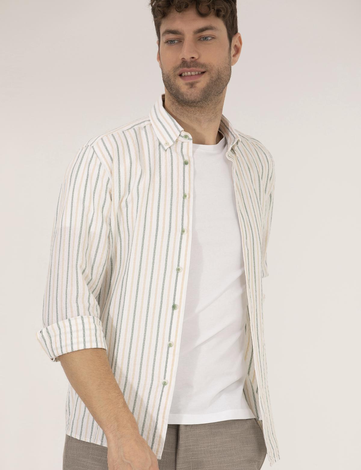 Haki Regular Fit Uzun Kollu Gömlek - 50265076024