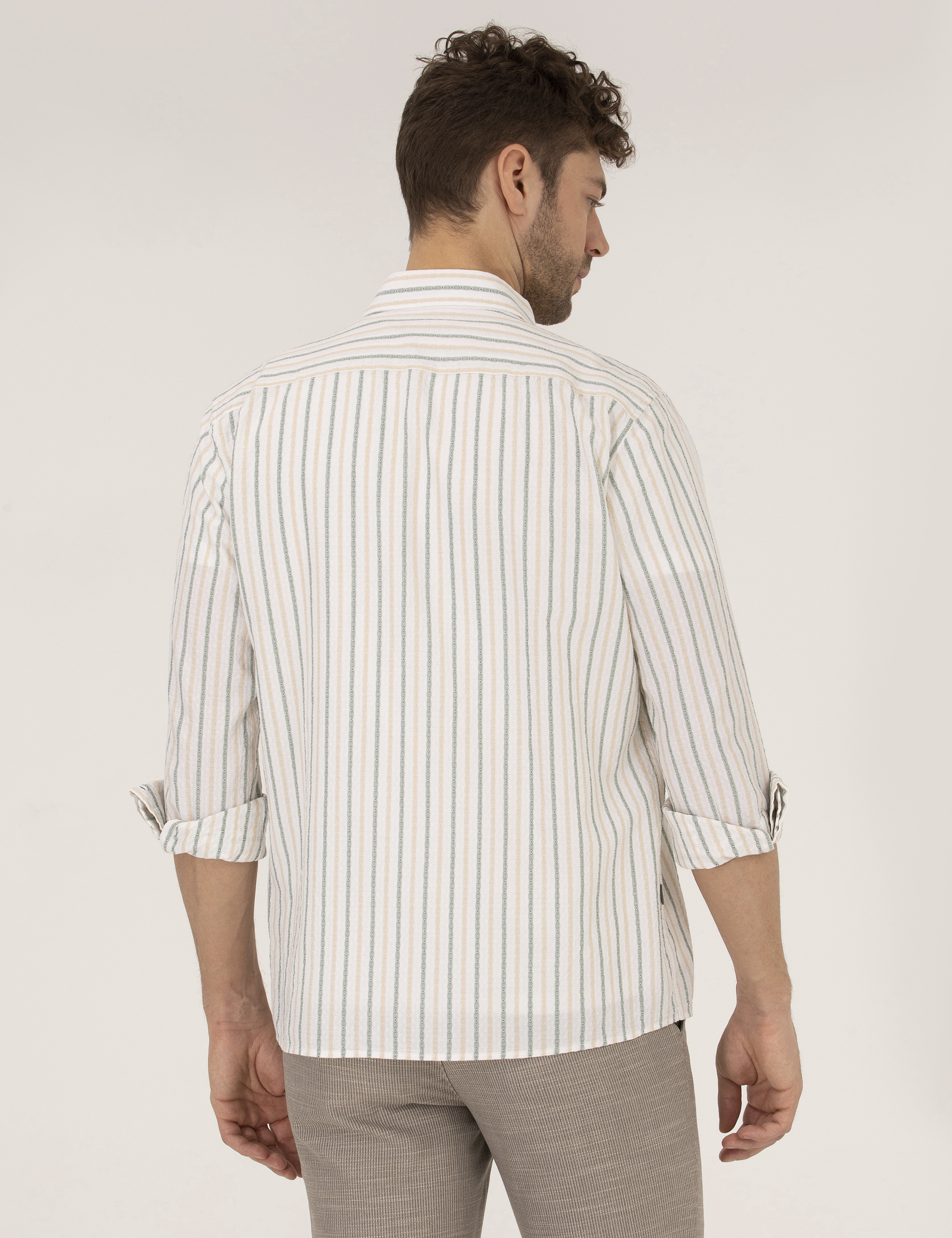 Haki Regular Fit Uzun Kollu Gömlek - Image 5
