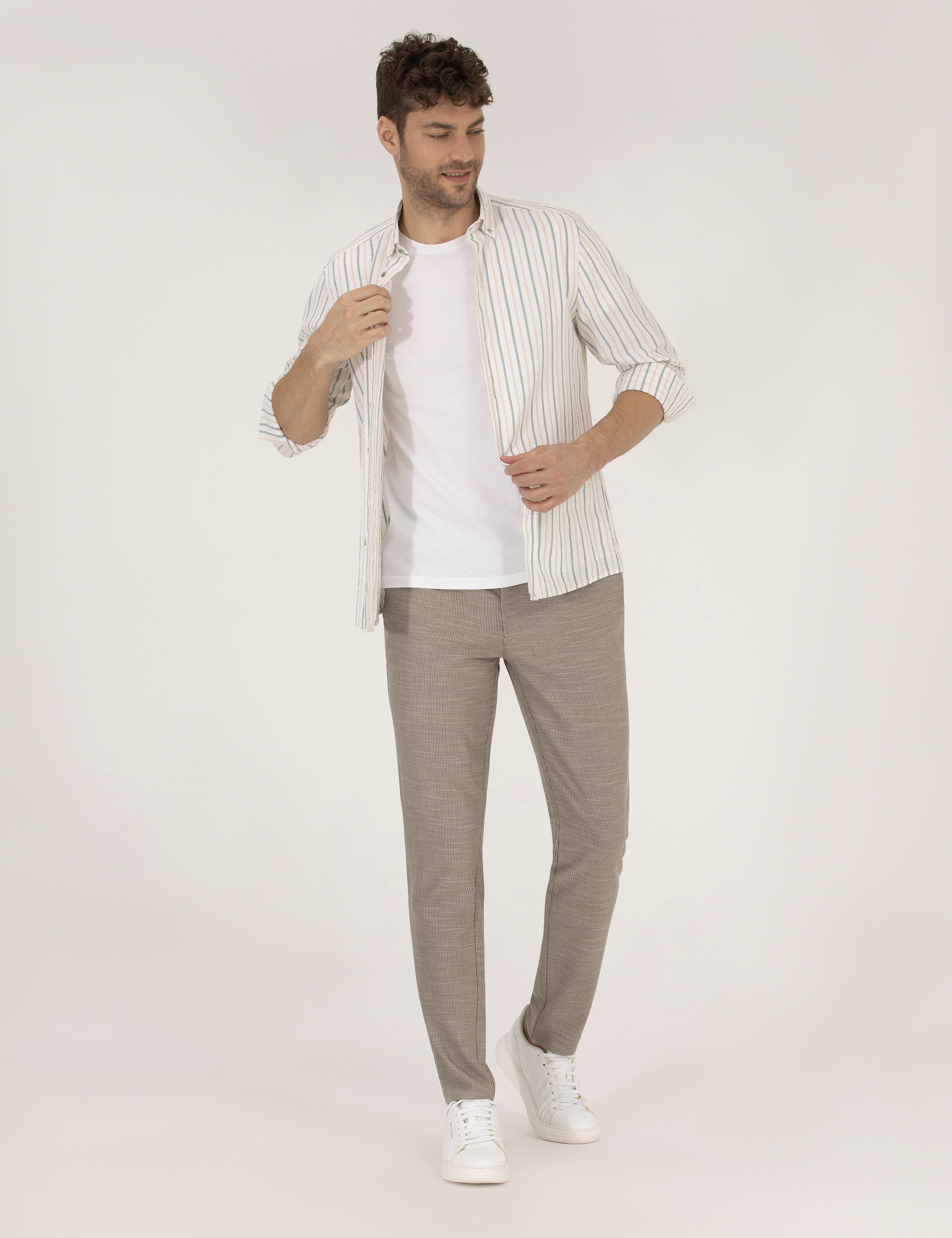 Haki Regular Fit Uzun Kollu Gömlek