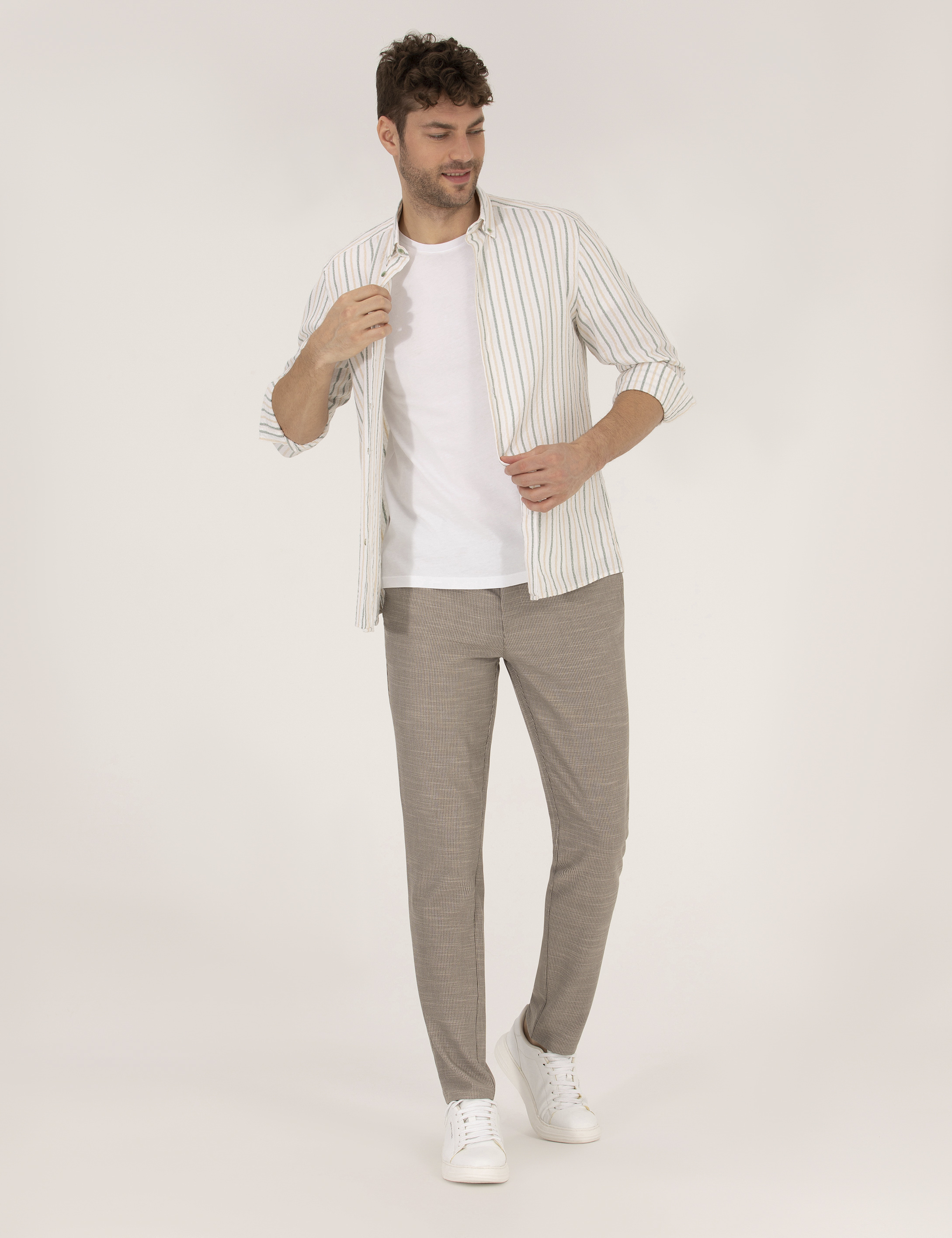 Haki Regular Fit Uzun Kollu Gömlek - Image 4