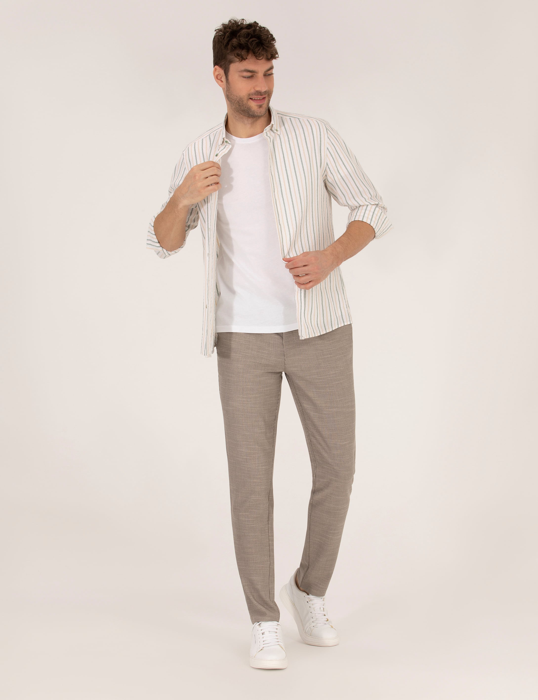 Haki Regular Fit Uzun Kollu Gömlek