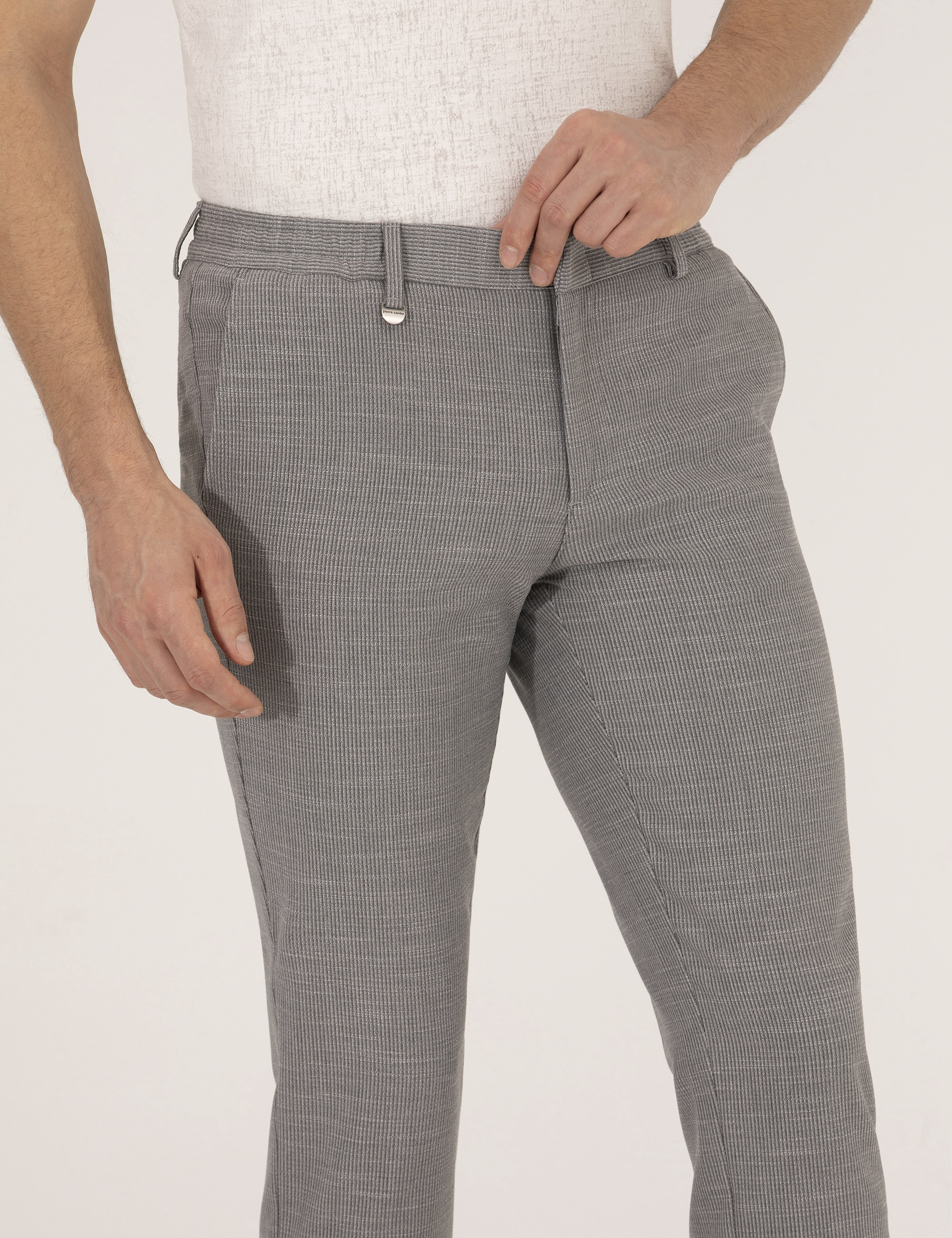 Gri Ex. Slim Fit Kumaş Pantolon - Image 6