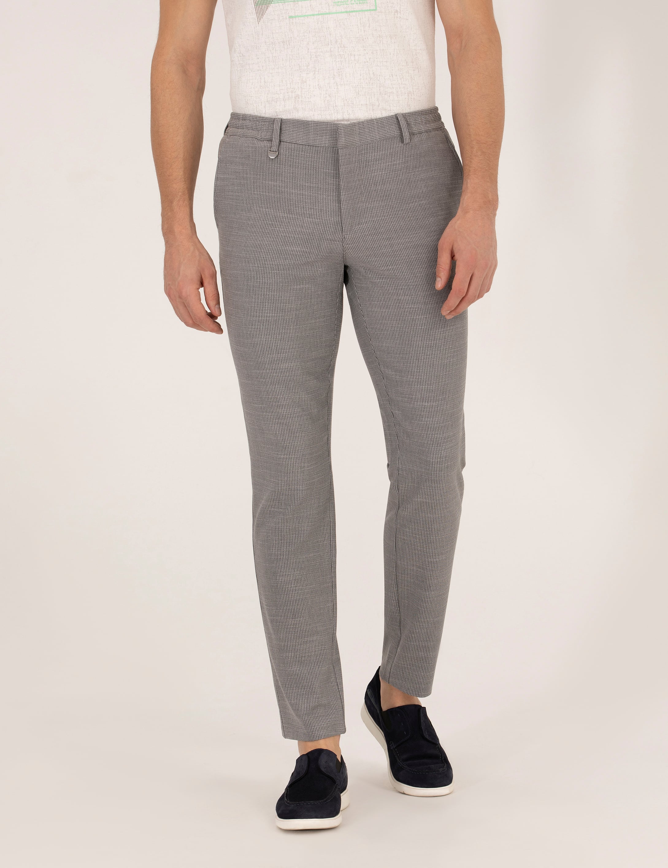 Gri Ex. Slim Fit Kumaş Pantolon - Image 2
