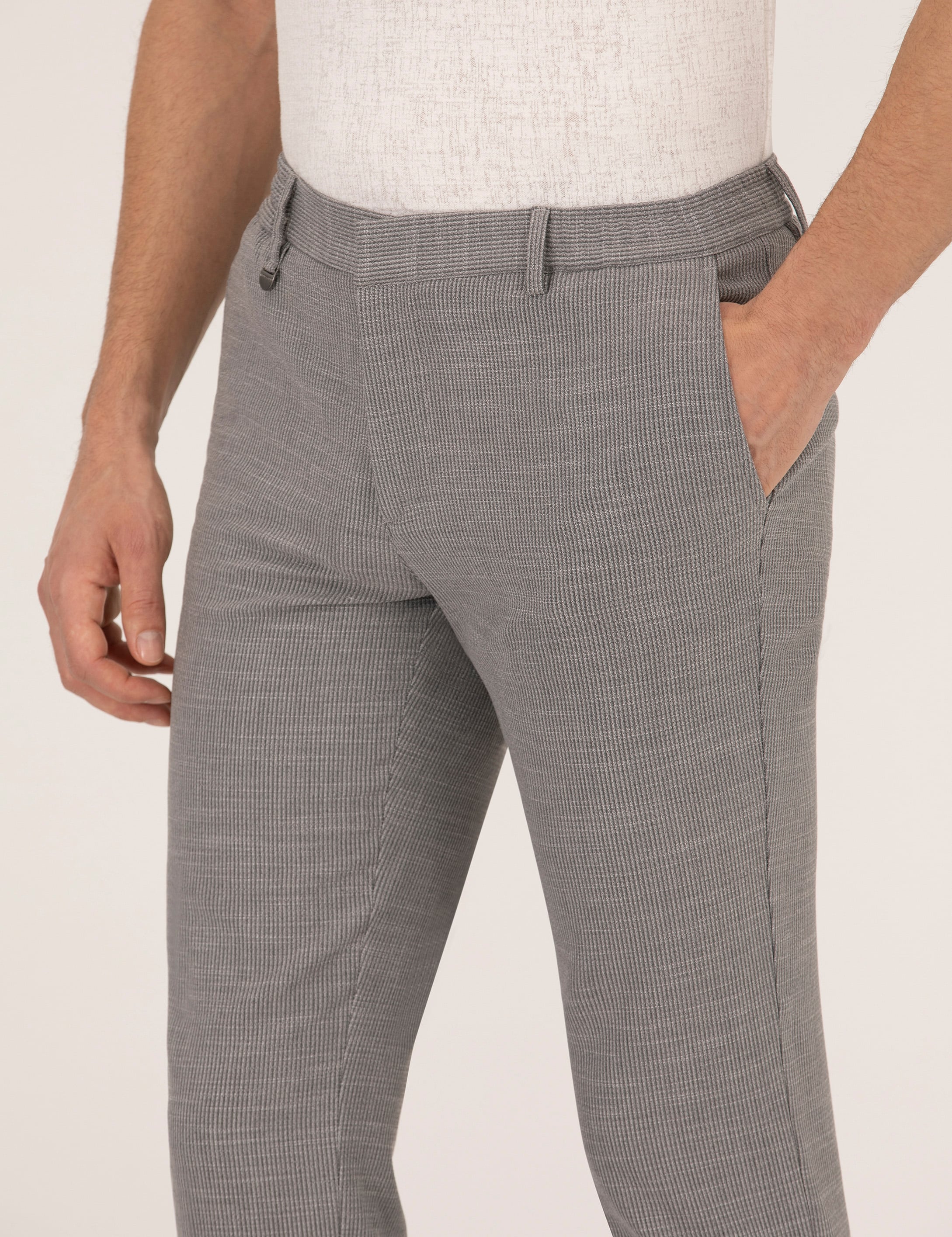 Gri Ex. Slim Fit Kumaş Pantolon