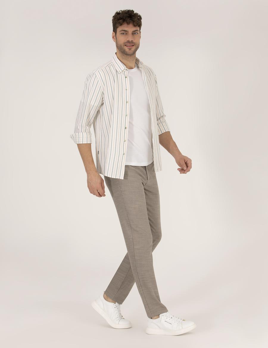 Açık Kahverengi Ex. Slim Fit Kumaş Pantolon