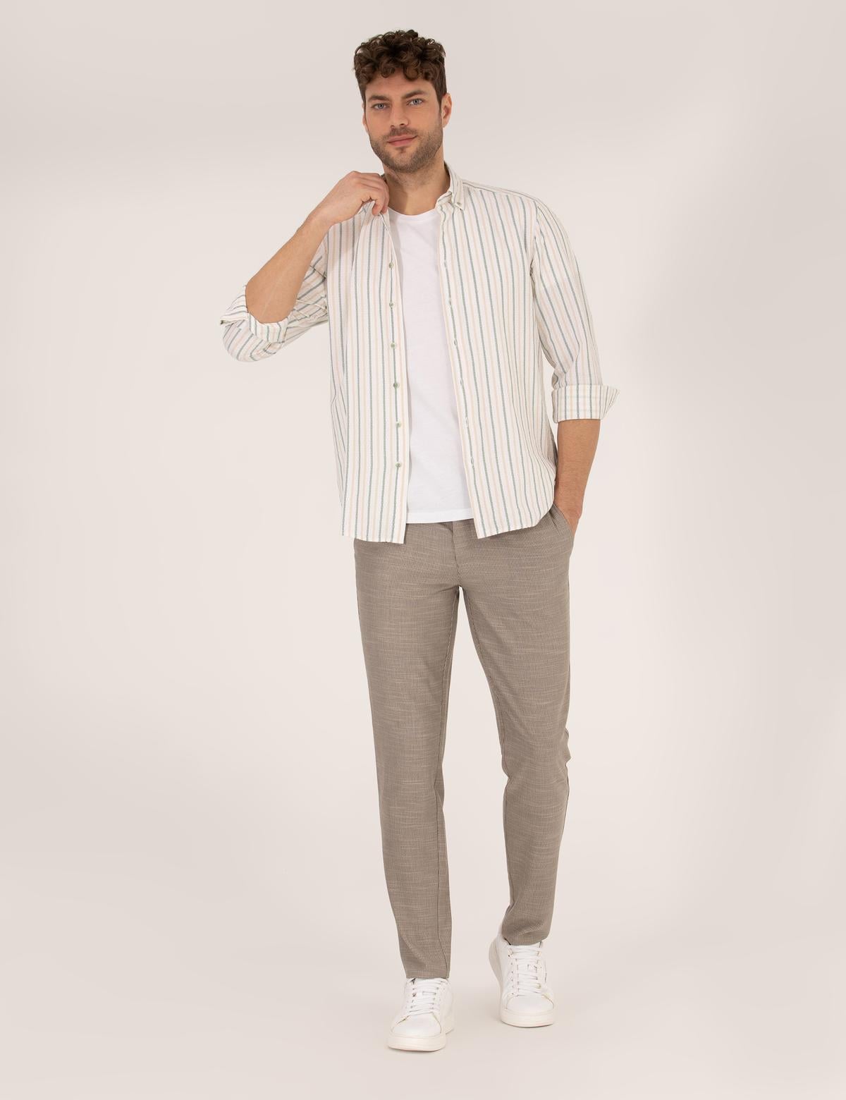 Açık Kahverengi Ex. Slim Fit Kumaş Pantolon - 50265091113