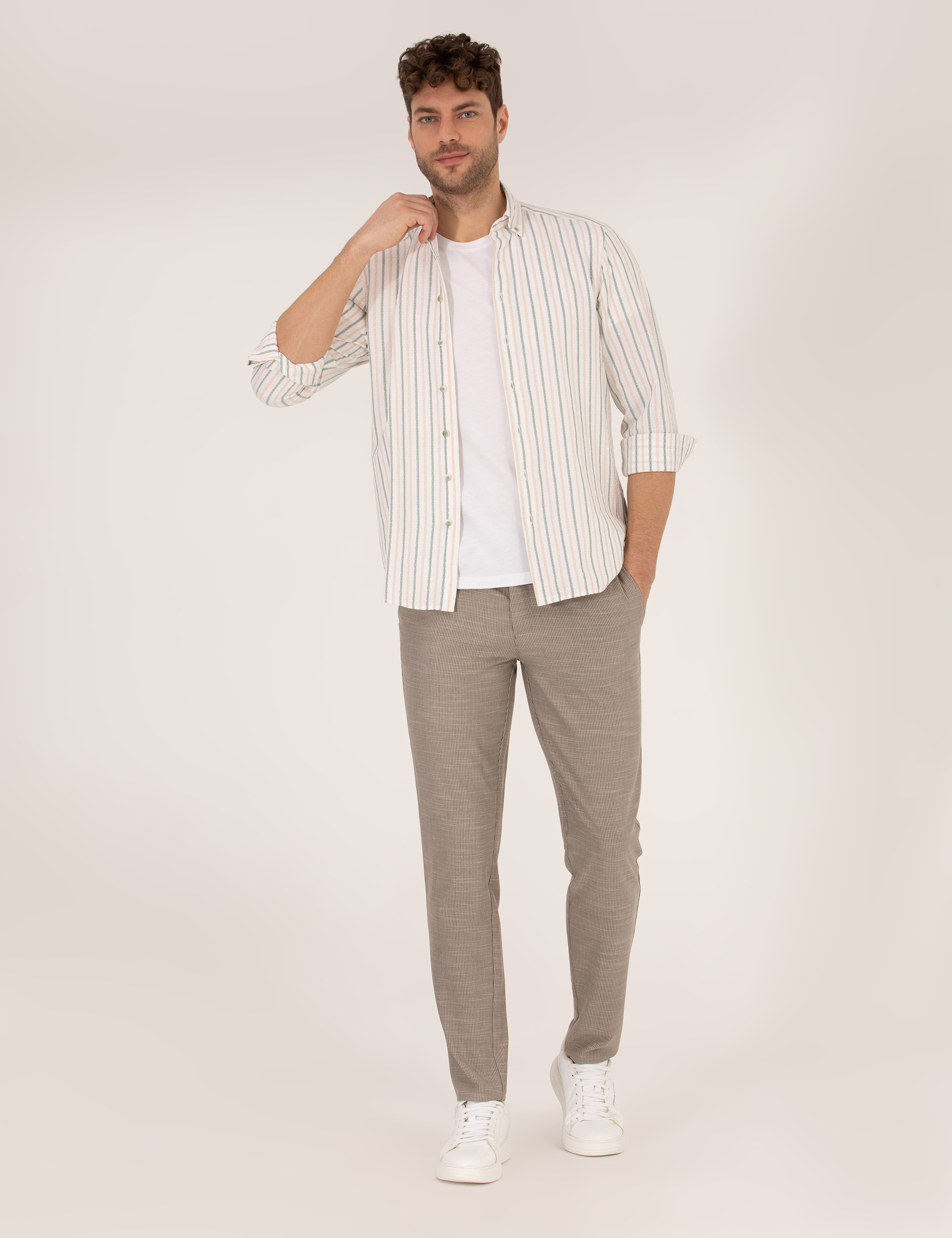 Açık Kahverengi Ex. Slim Fit Kumaş Pantolon - Image 3
