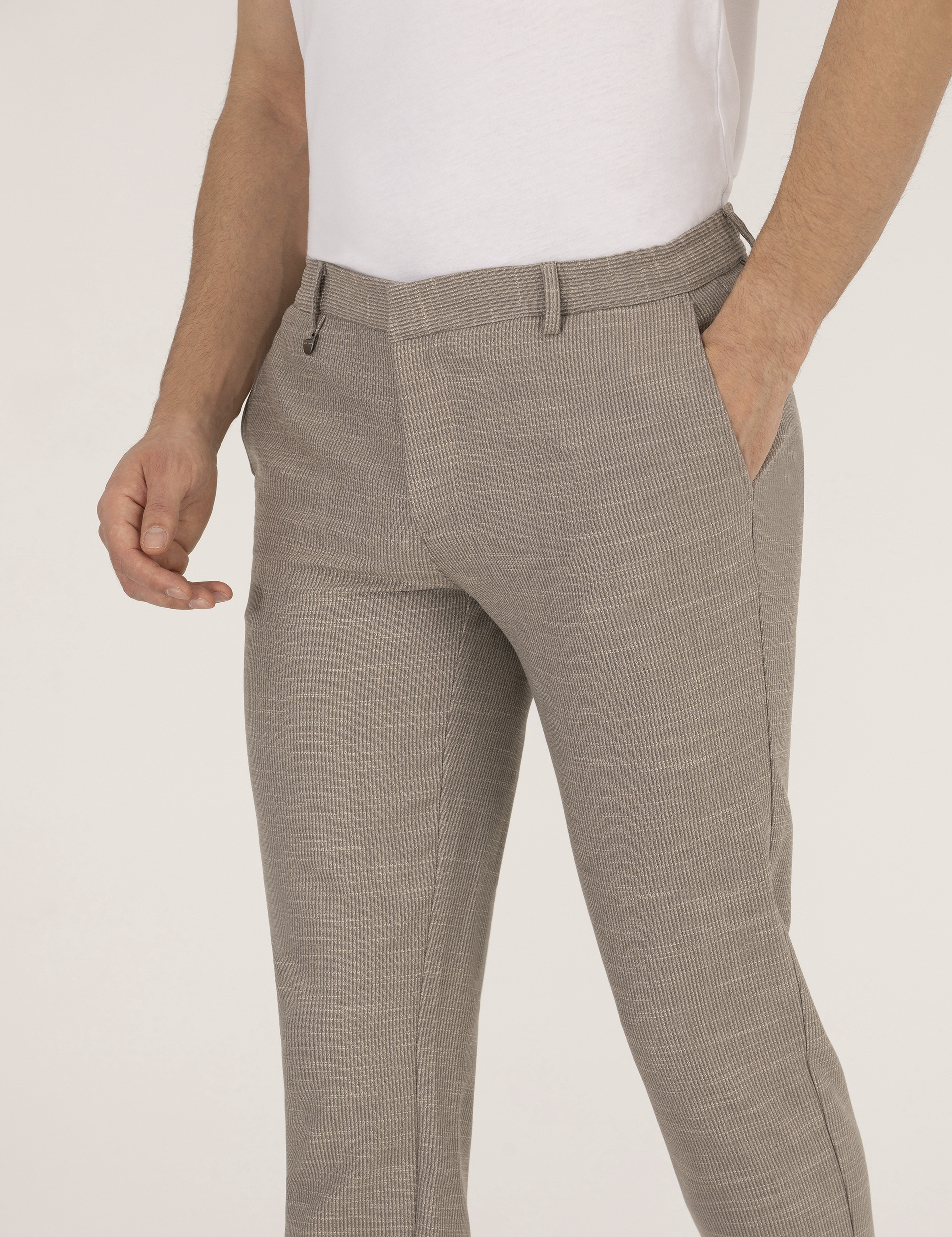 Açık Kahverengi Ex. Slim Fit Kumaş Pantolon - Image 5