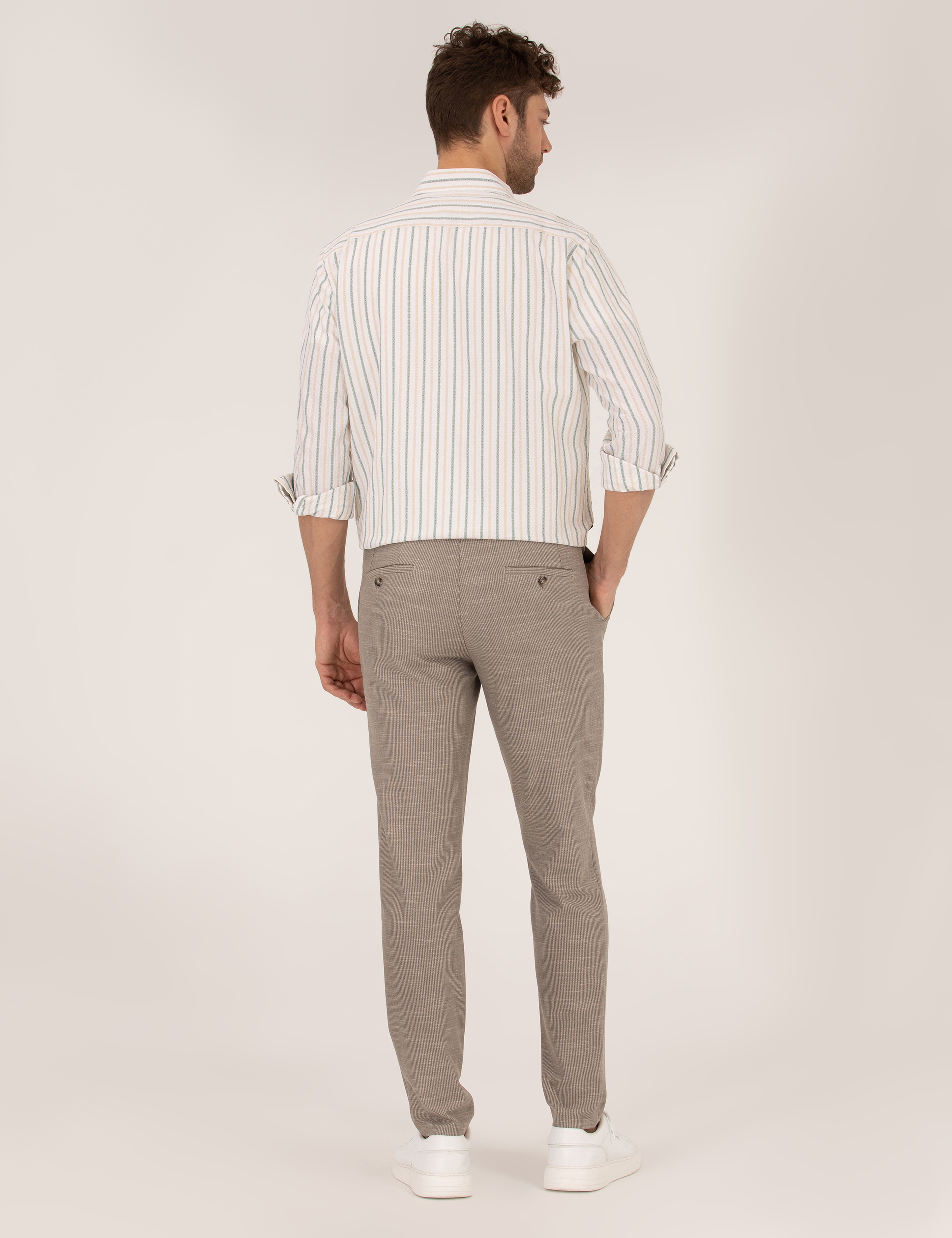 Açık Kahverengi Ex. Slim Fit Kumaş Pantolon - Image 4
