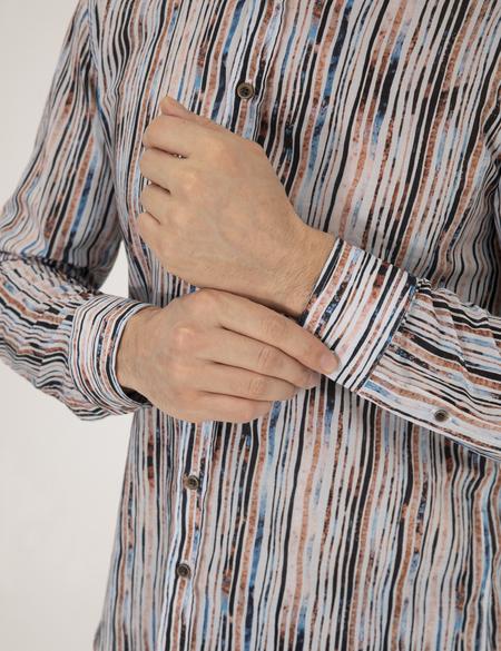 Lacivert Slim Fit Uzun Kollu Gömlek - 50266593025