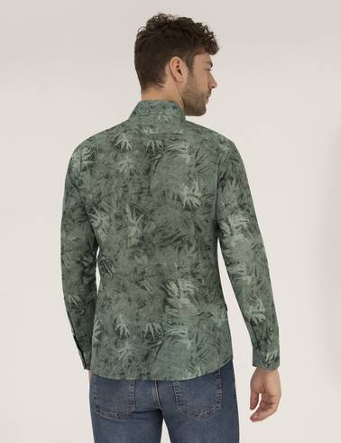 Haki Slim Fit Uzun Kollu Gömlek