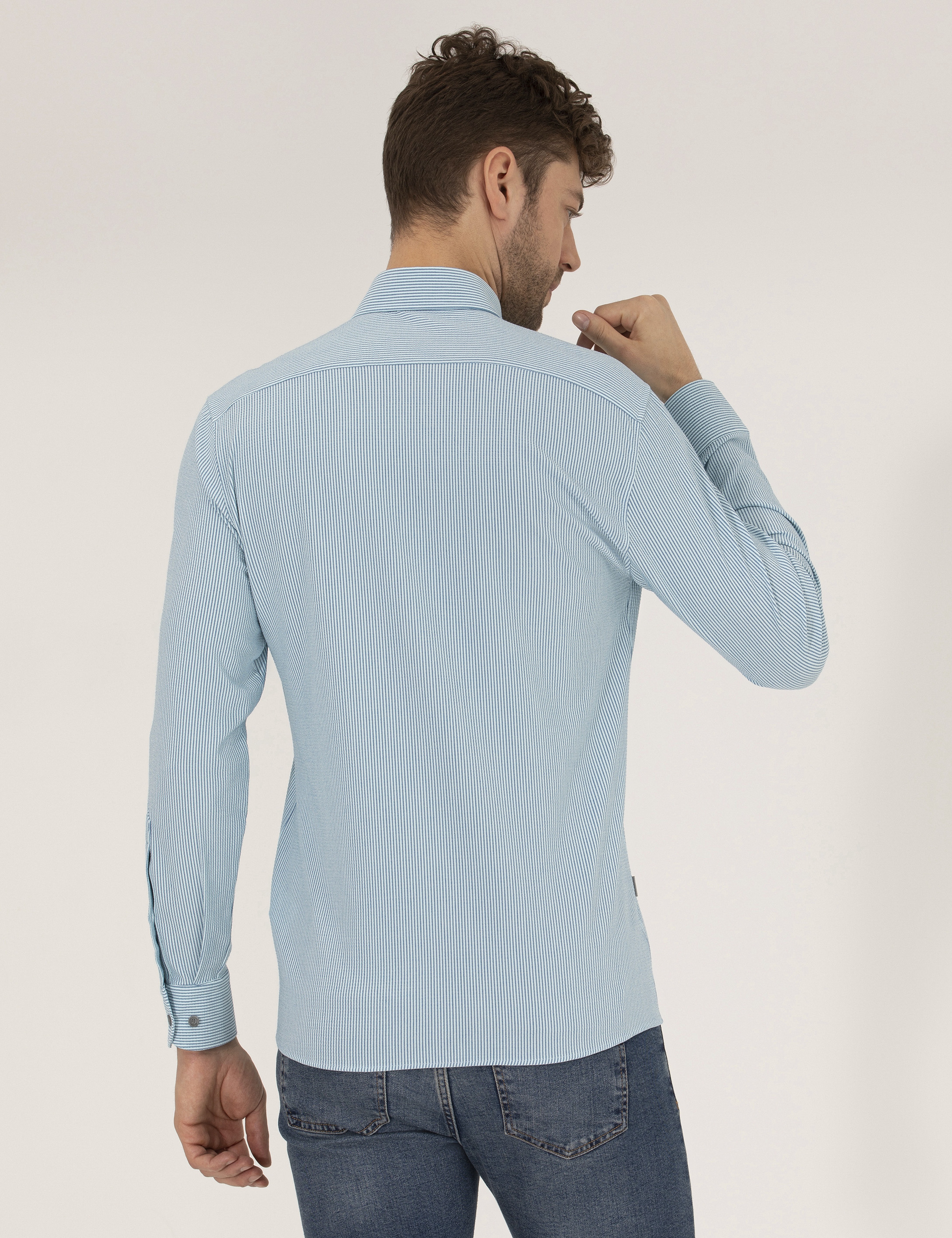 Aqua Slim Fit Uzun Kollu Gömlek - Image 5