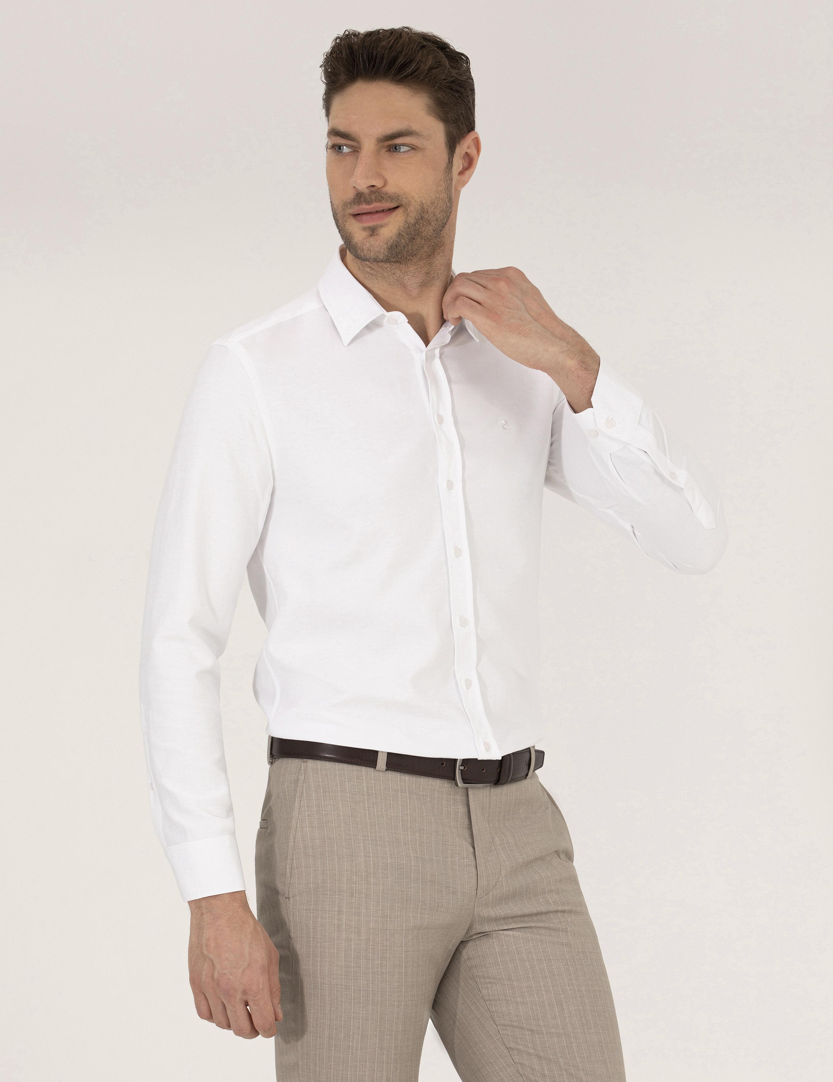 Beyaz Slim Fit Oxford Gömlek