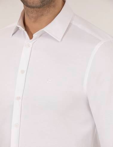 Beyaz Slim Fit Oxford Gömlek