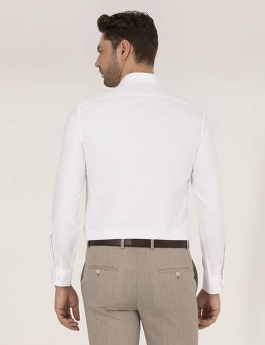 Beyaz Slim Fit Oxford Gömlek