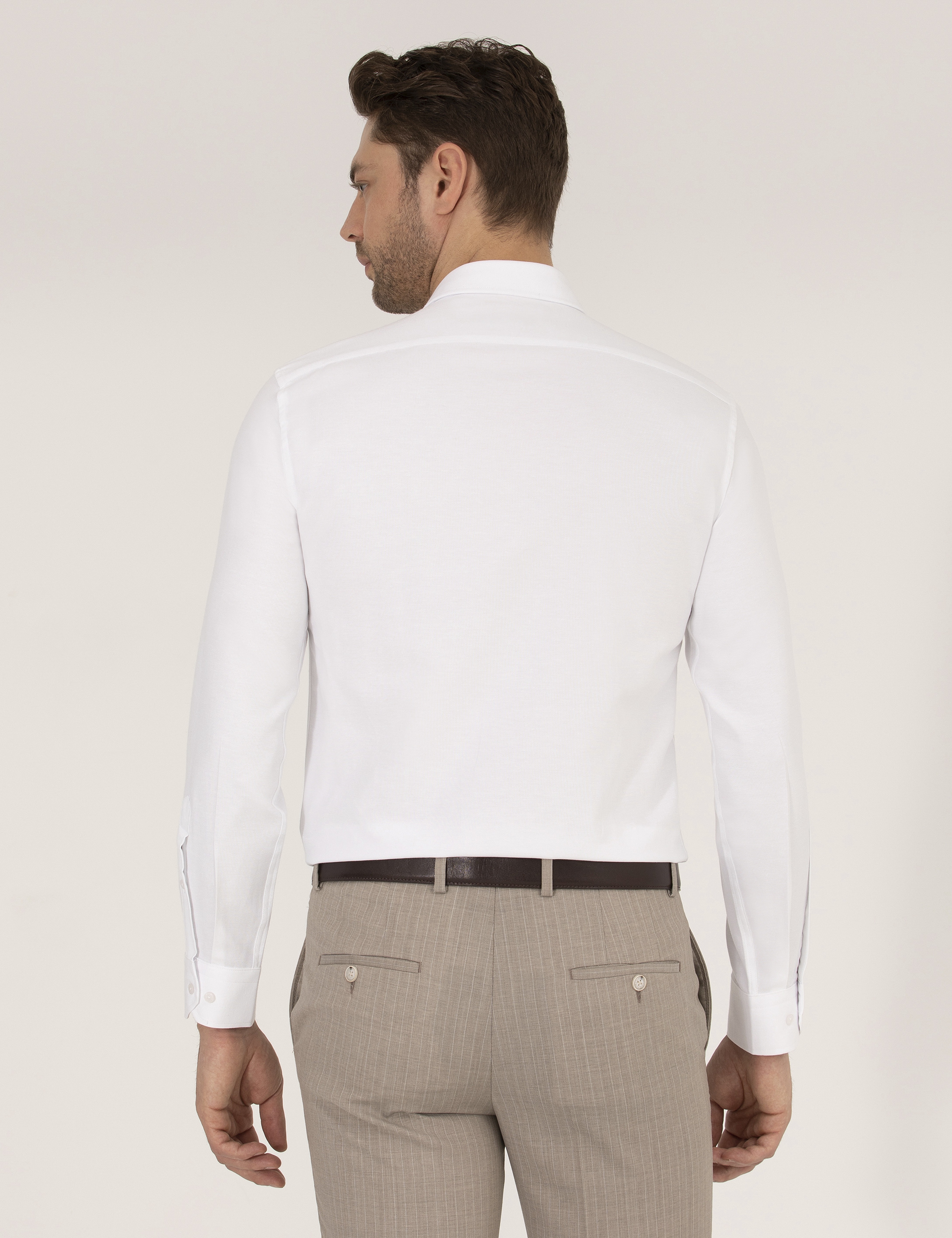 Beyaz Slim Fit Oxford Gömlek