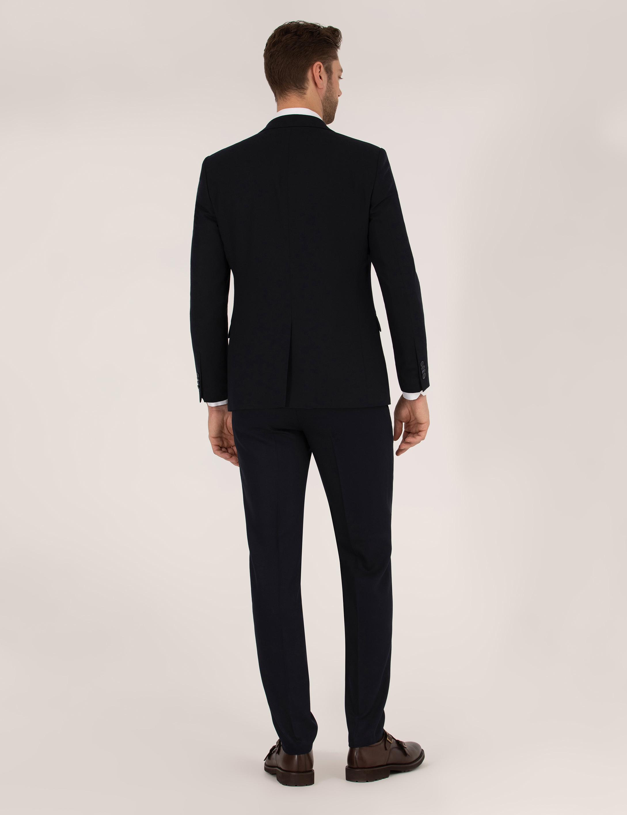 Lacivert Yelekli Ex. Slim Fit Takım Elbise