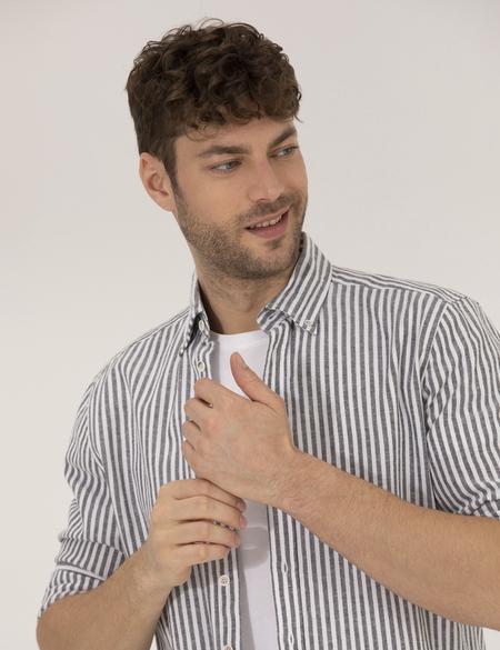 Siyah Regular Fit Uzun Kollu Gömlek - 50269387047