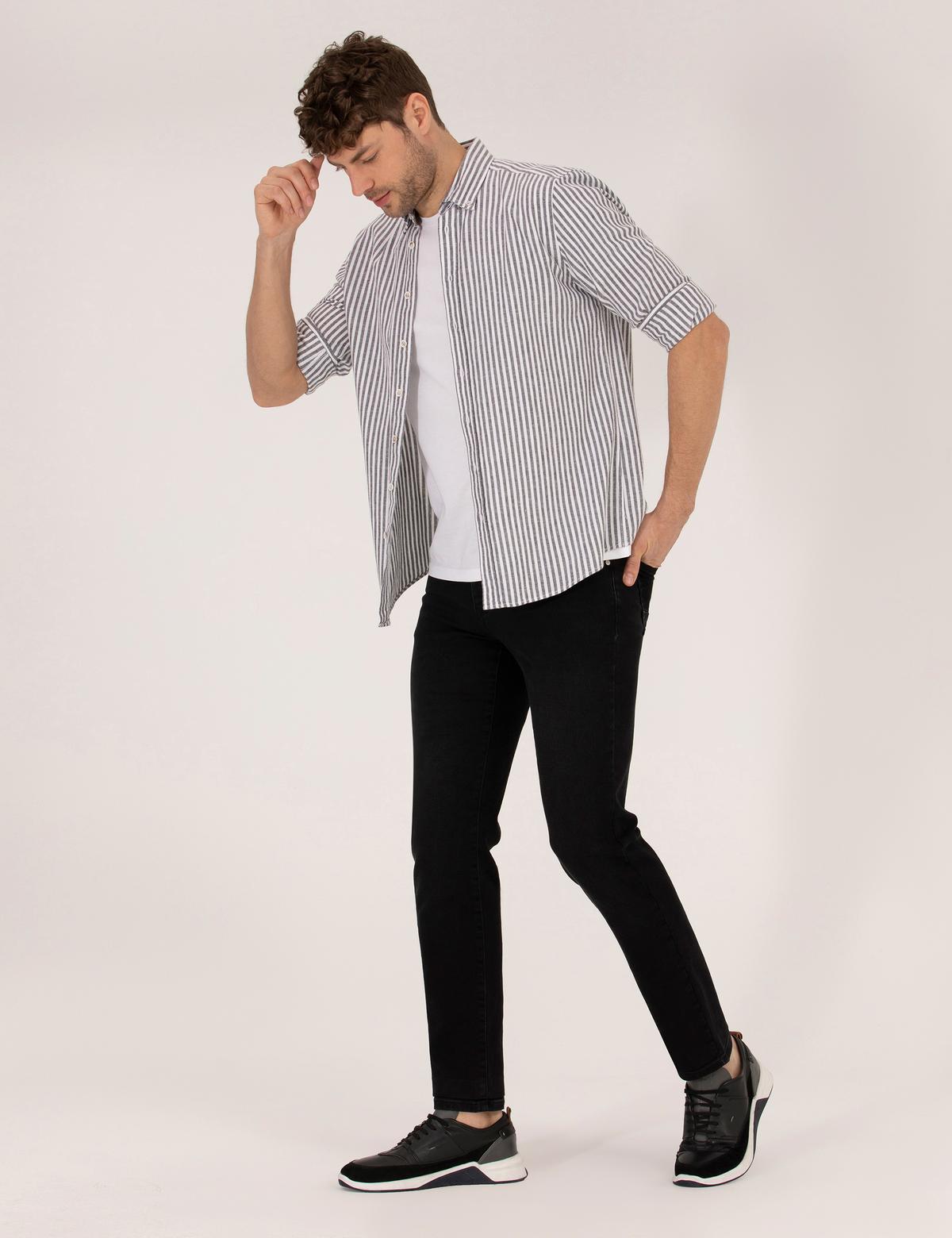 Siyah Regular Fit Uzun Kollu Gömlek - 50269387047