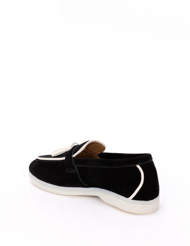 Siyah Süet Deri Loafer