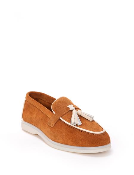 Taba Süet Deri Loafer - 50268269035