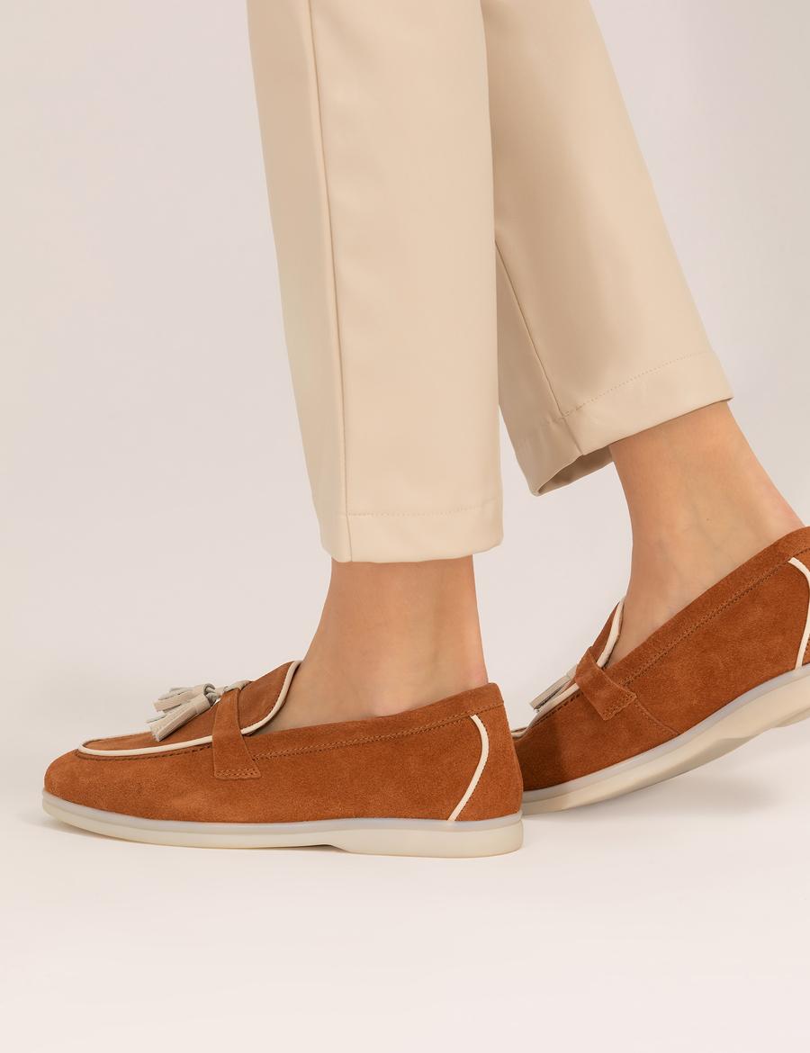Taba Süet Deri Loafer