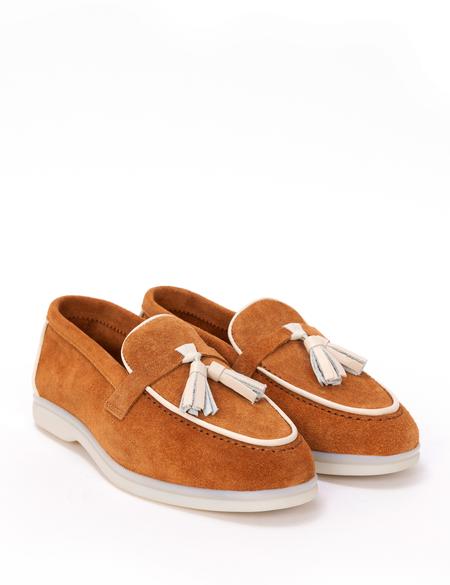 Taba Süet Deri Loafer - 50268269035
