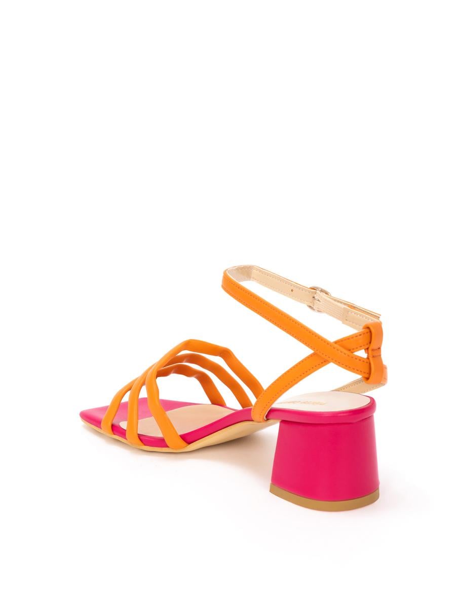 Turuncu Topuklu Sandalet