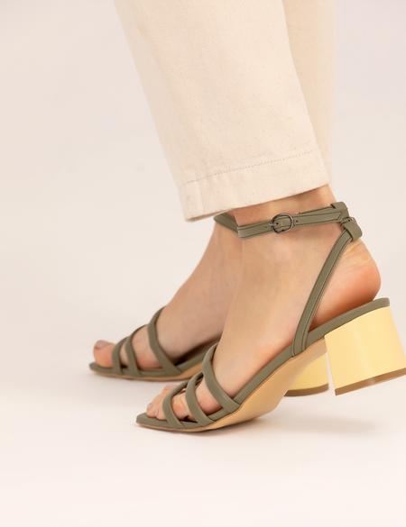 Yeşil Topuklu Sandalet - 50268277017