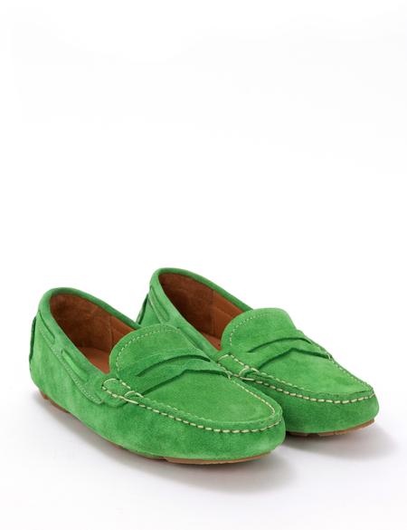Yeşil Süet Deri Loafer - 50269899013