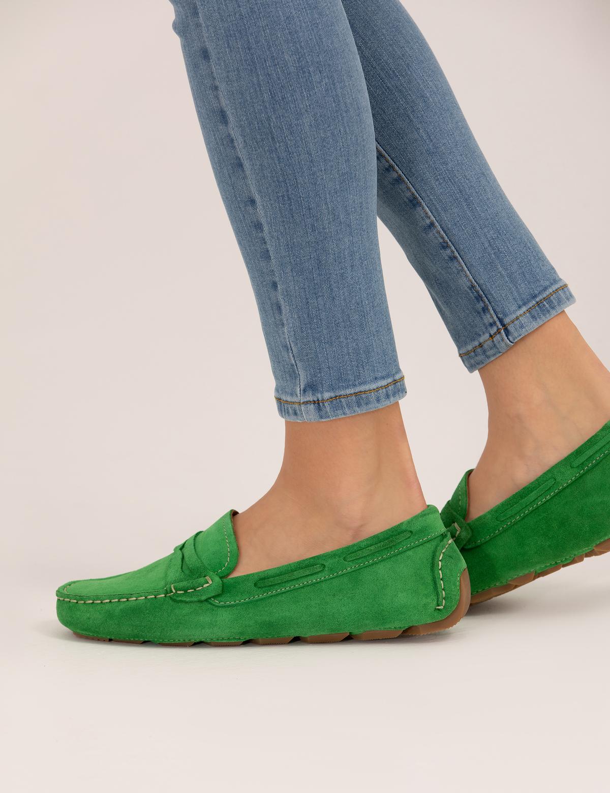 Yeşil Süet Deri Loafer