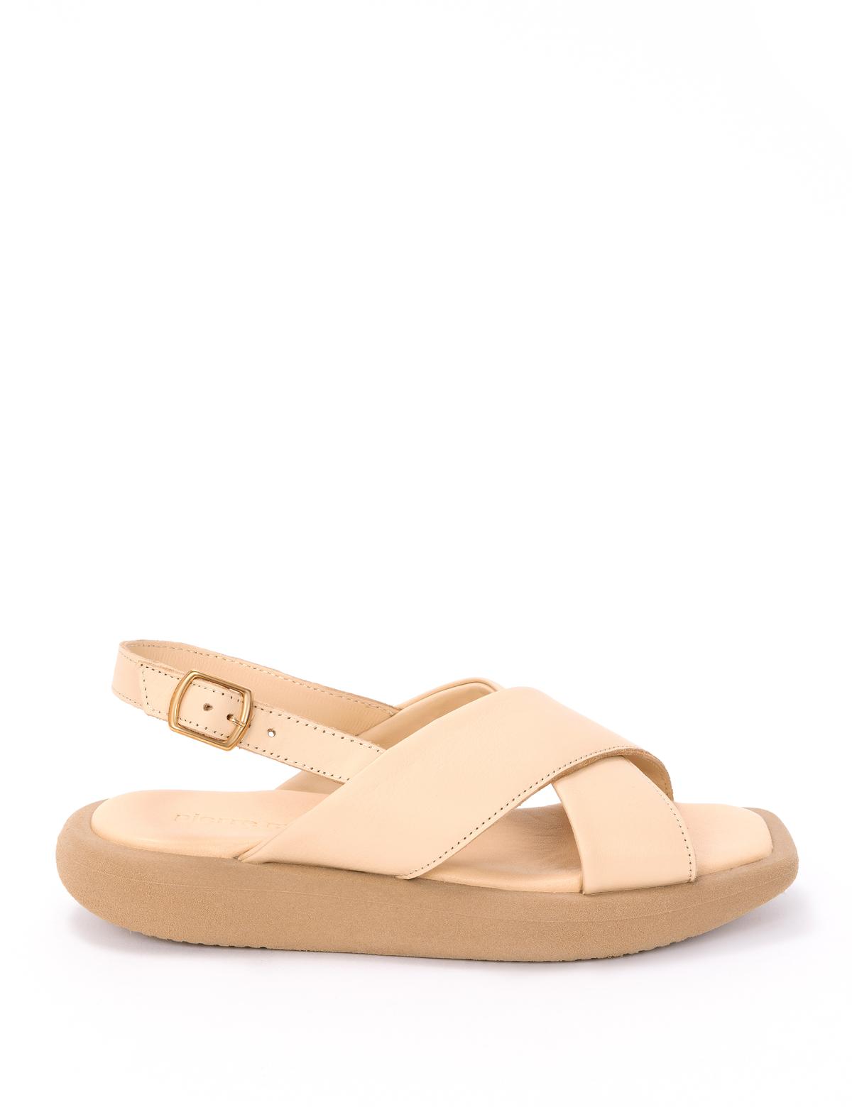 Bej Deri Sandalet - 50269963005
