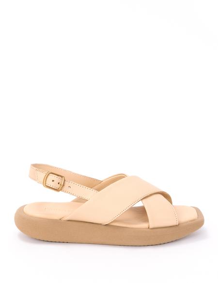 Bej Deri Sandalet - 50269963005